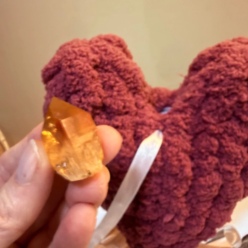 Plush Heart with hidden Gem — Assorted Pink, Lavender, Blue & Burgundy